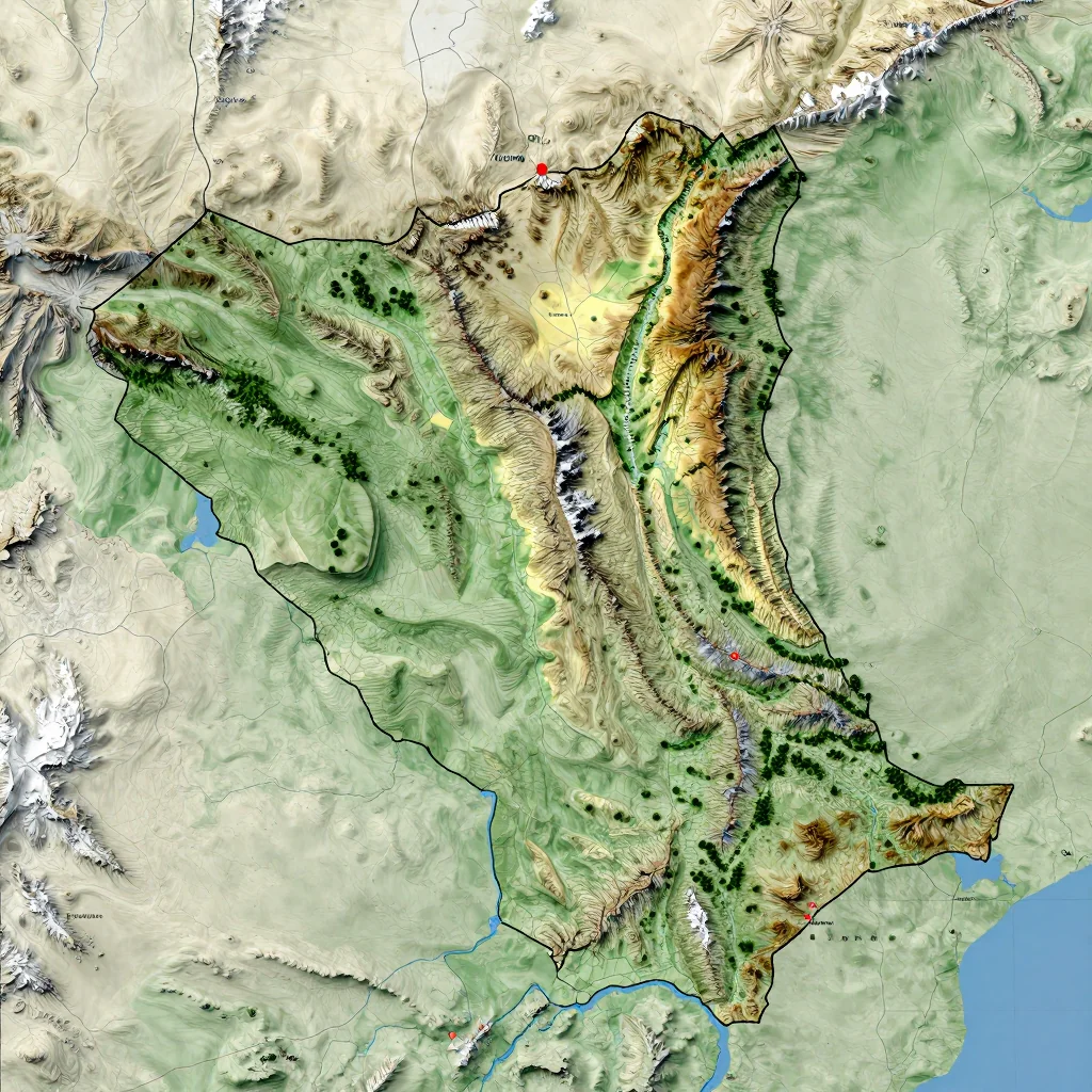 province du mouhoun burkina faso city physical map