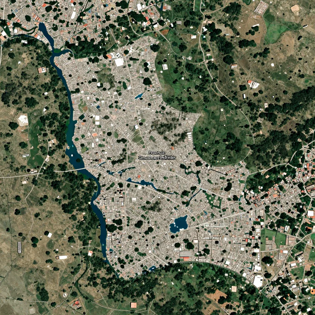 Satellite View of Provincia General José Ballivián, Bolivia from Space High-resolution satellite image of Provincia General José Ballivián, Bolivia showing land cover, urban areas, and natural features from space