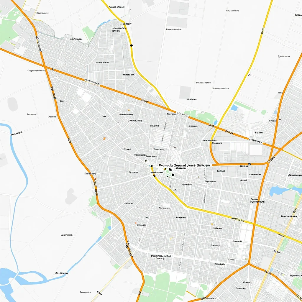 Street Map of Provincia General José Ballivián, Bolivia - Road Network Detailed street map showing roads, highways, neighborhoods, and urban layout of Provincia General José Ballivián, Bolivia