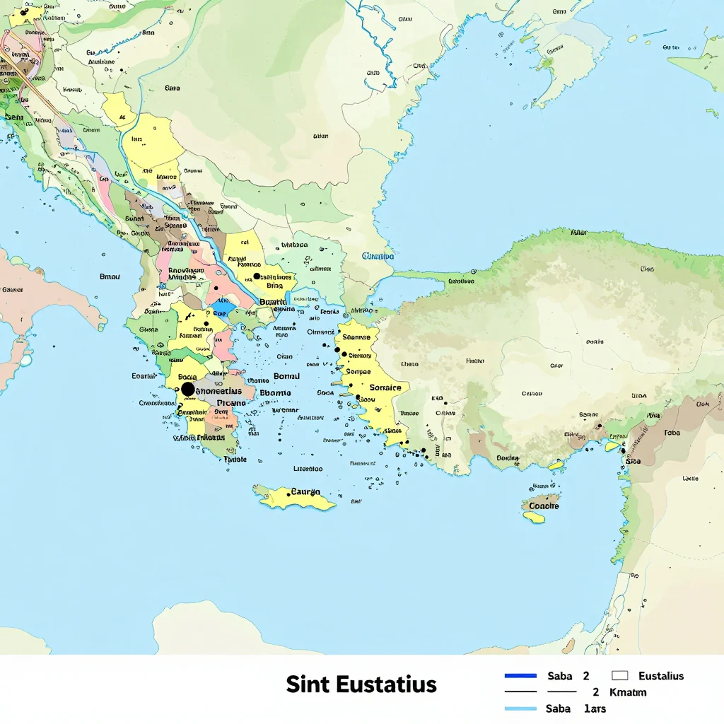 Political Map of Sint Eustatius and Saba, Bonaire - Administrative Boundaries Political map showing borders, administrative divisions, major cities, and capital of Sint Eustatius and Saba, Bonaire
