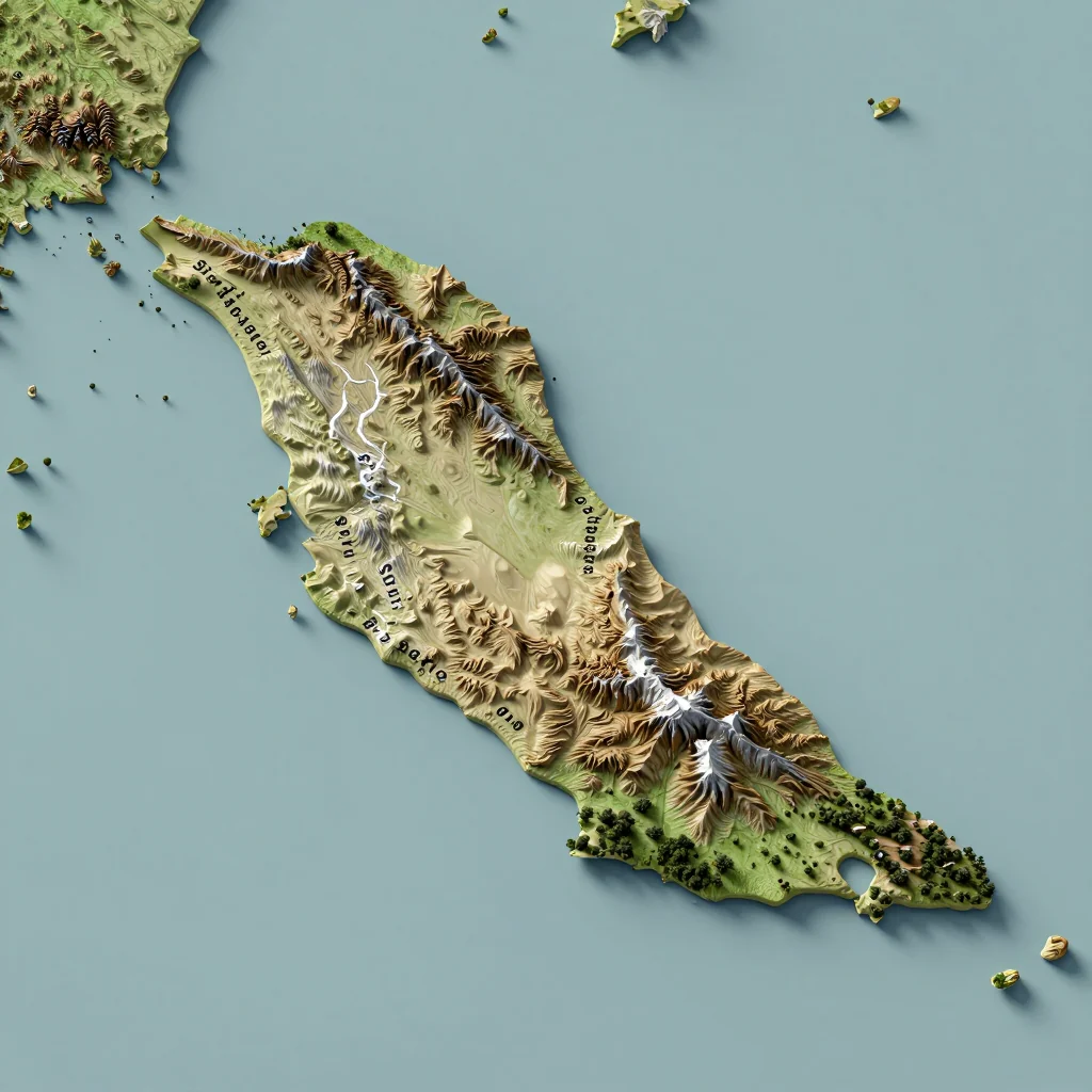 3D Isometric Topographic Map of Sint Eustatius and Saba, Bonaire Isometric 3D topographic visualization showing elevation and terrain of Sint Eustatius and Saba, Bonaire