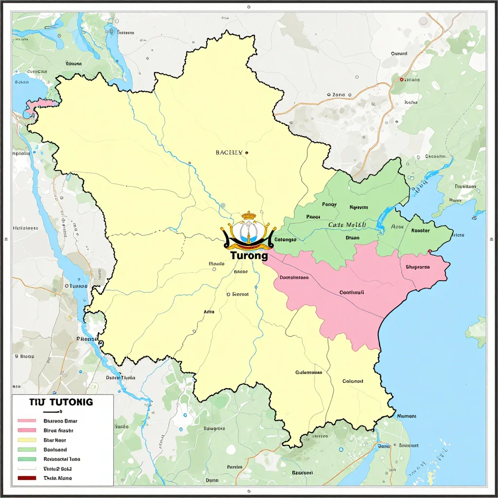 tutong brunei city political map