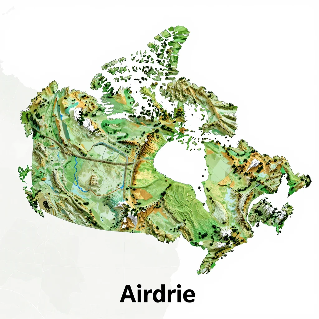 airdrie canada city physical map