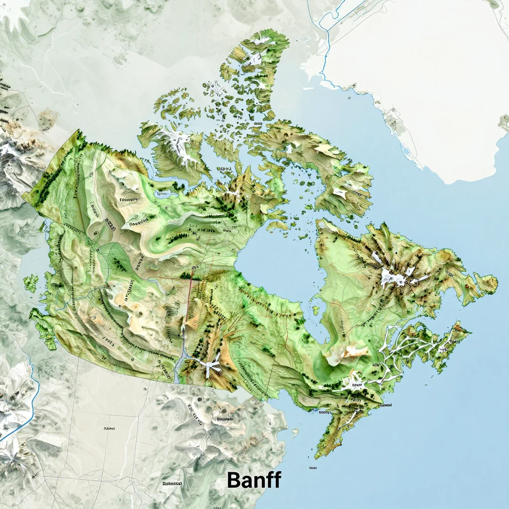 banff canada city physical map 1