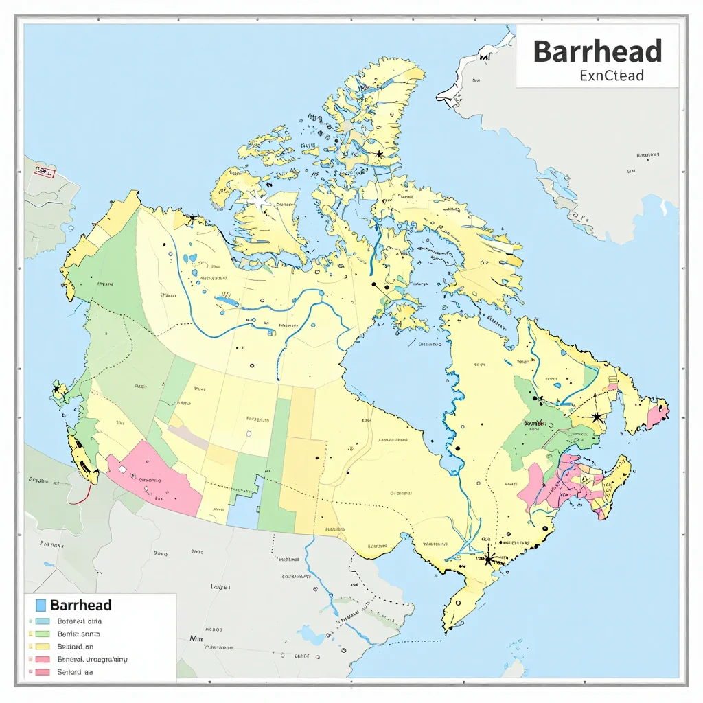 Political map showing borders, administrative divisions, major cities, and capital of Barrhead, Canada