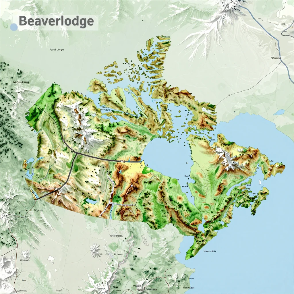 beaverlodge canada city physical map 1