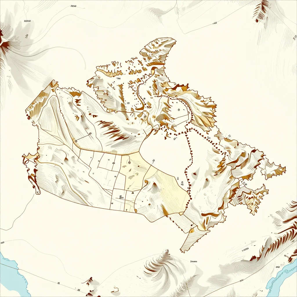 3D topographic map showing elevation contours, mountain ranges, and terrain features of Beaverlodge, Canada