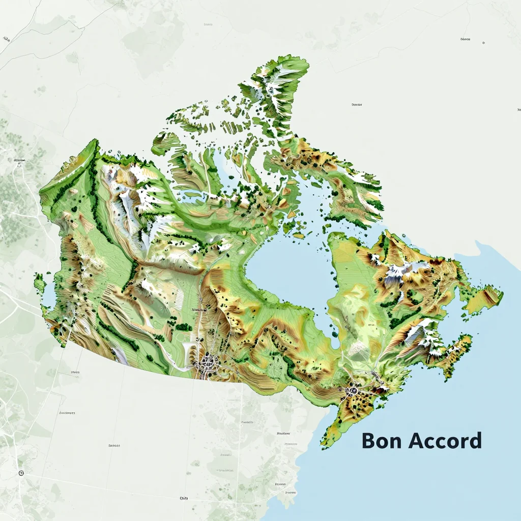 bon accord canada city physical map