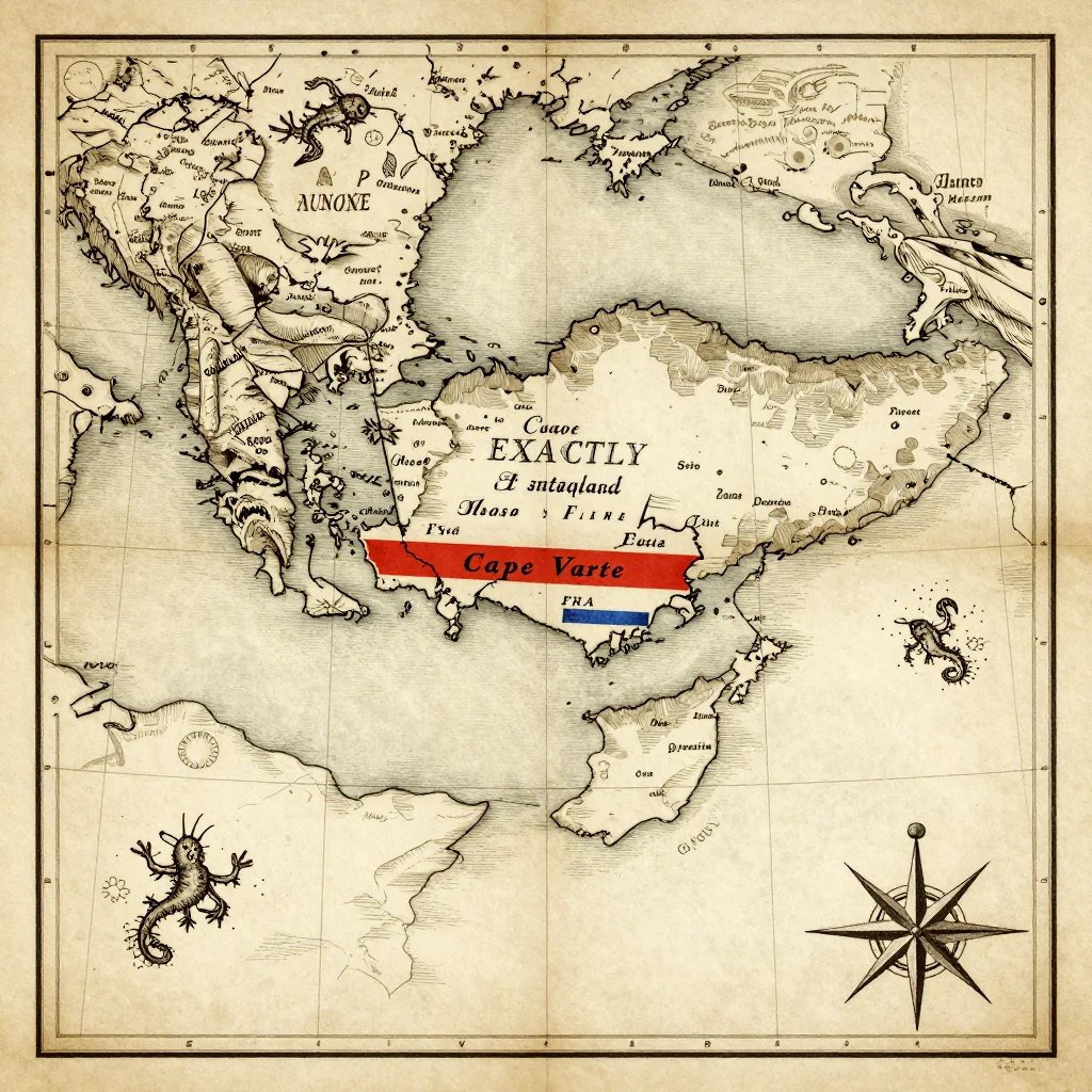 Antique vintage map of Cape Verde showing historical cartography style