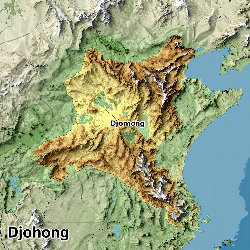 djohong cameroon city physical map