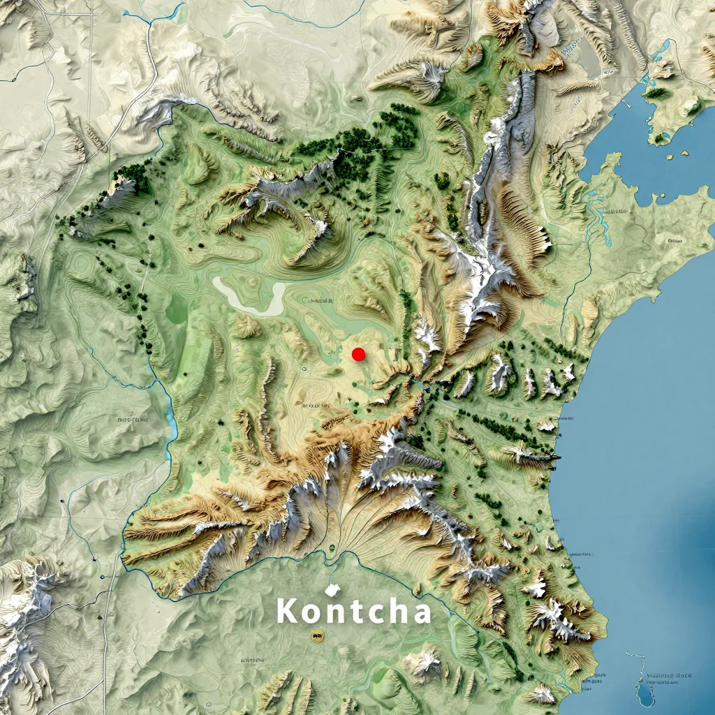 kontcha cameroon city physical map