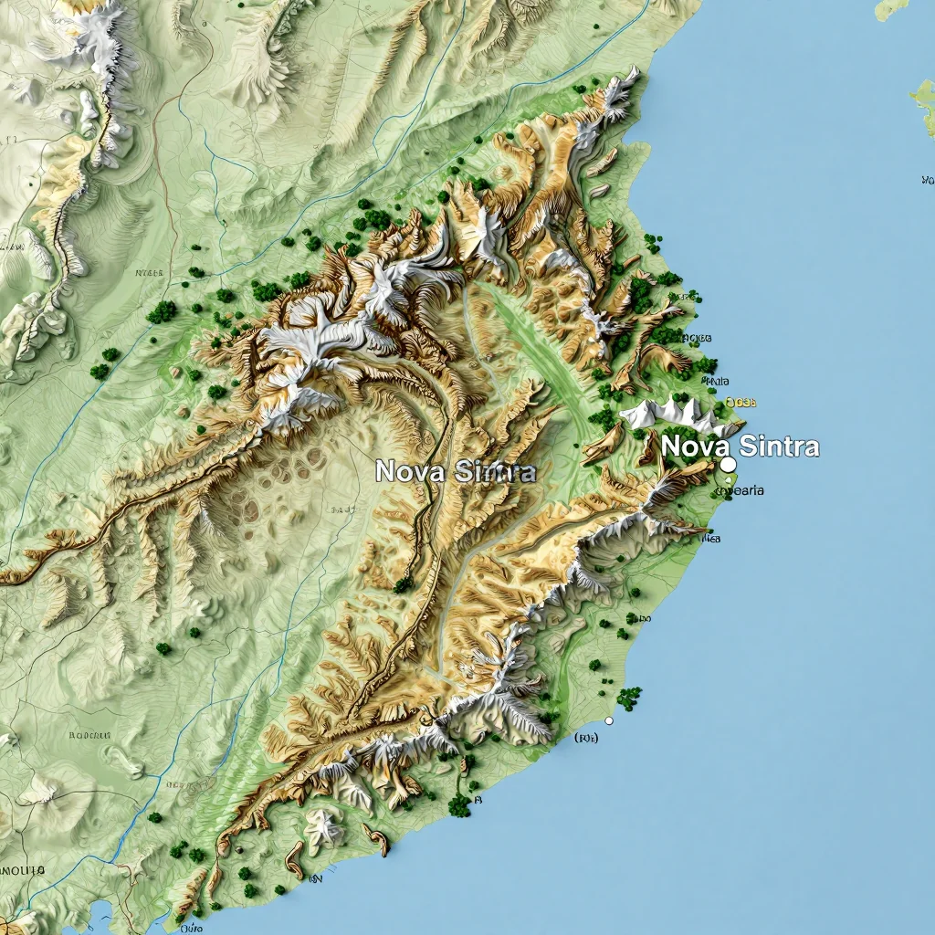 nova sintra cape verde city physical map 1