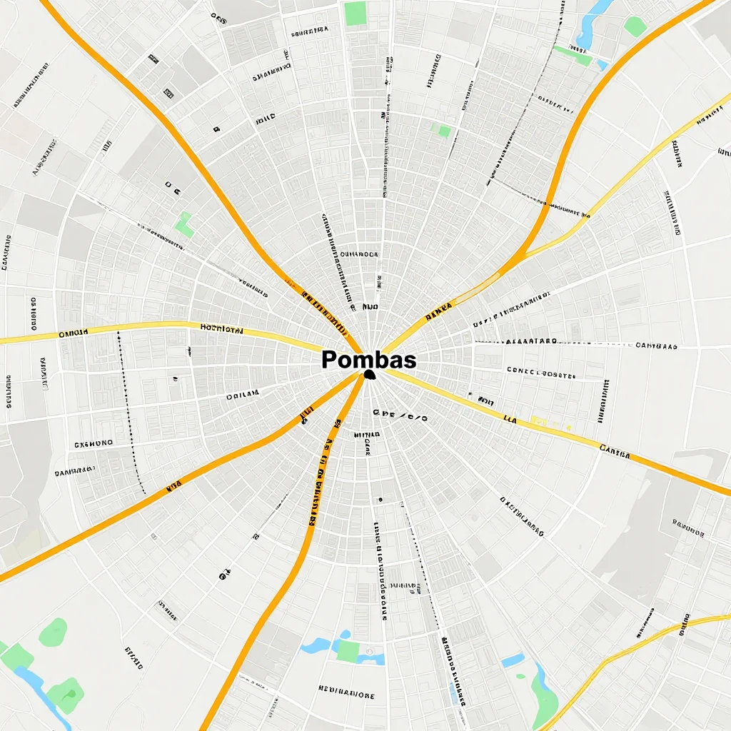 Detailed street map showing roads, highways, neighborhoods, and urban layout of Pombas, Cape Verde