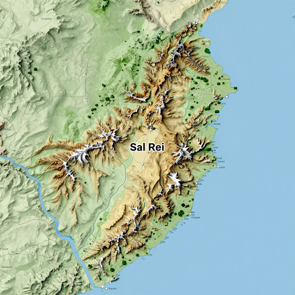 sal rei cape verde city physical map
