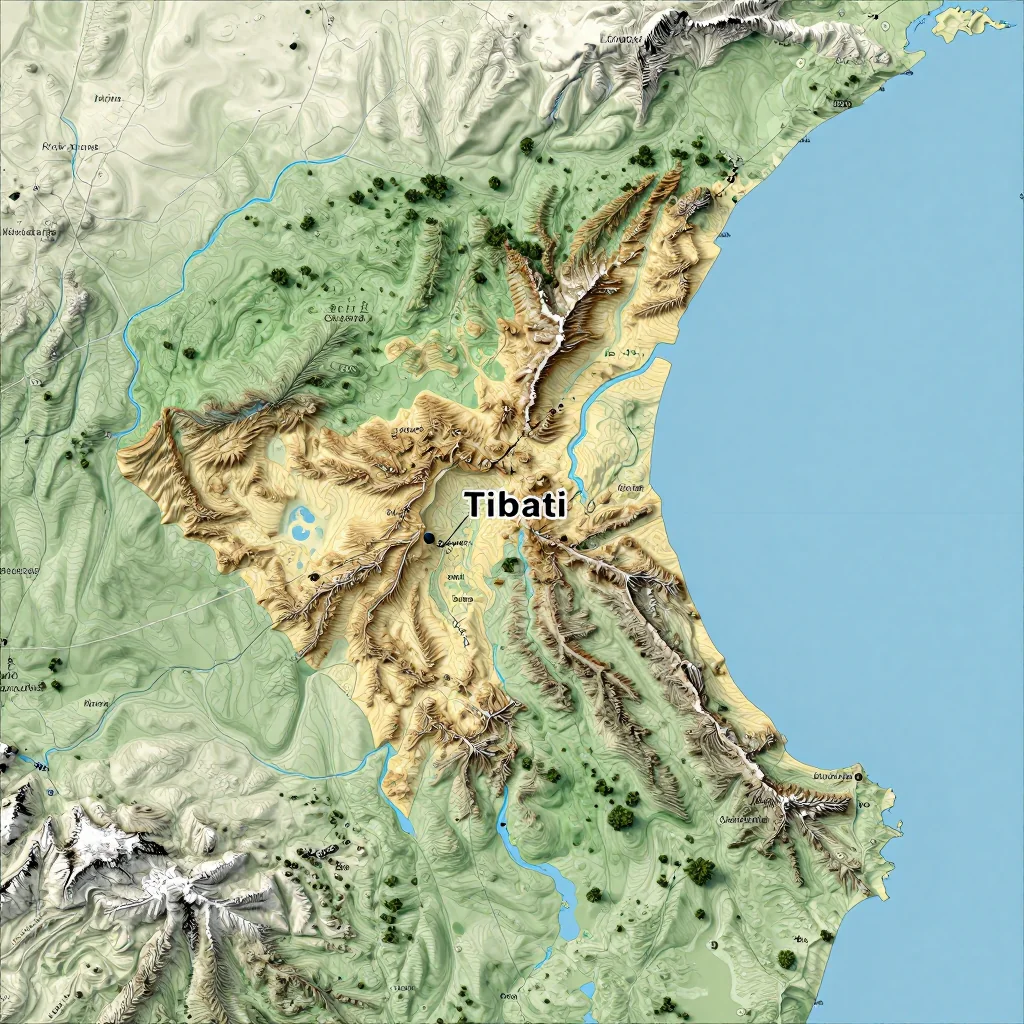 tibati cameroon city physical map