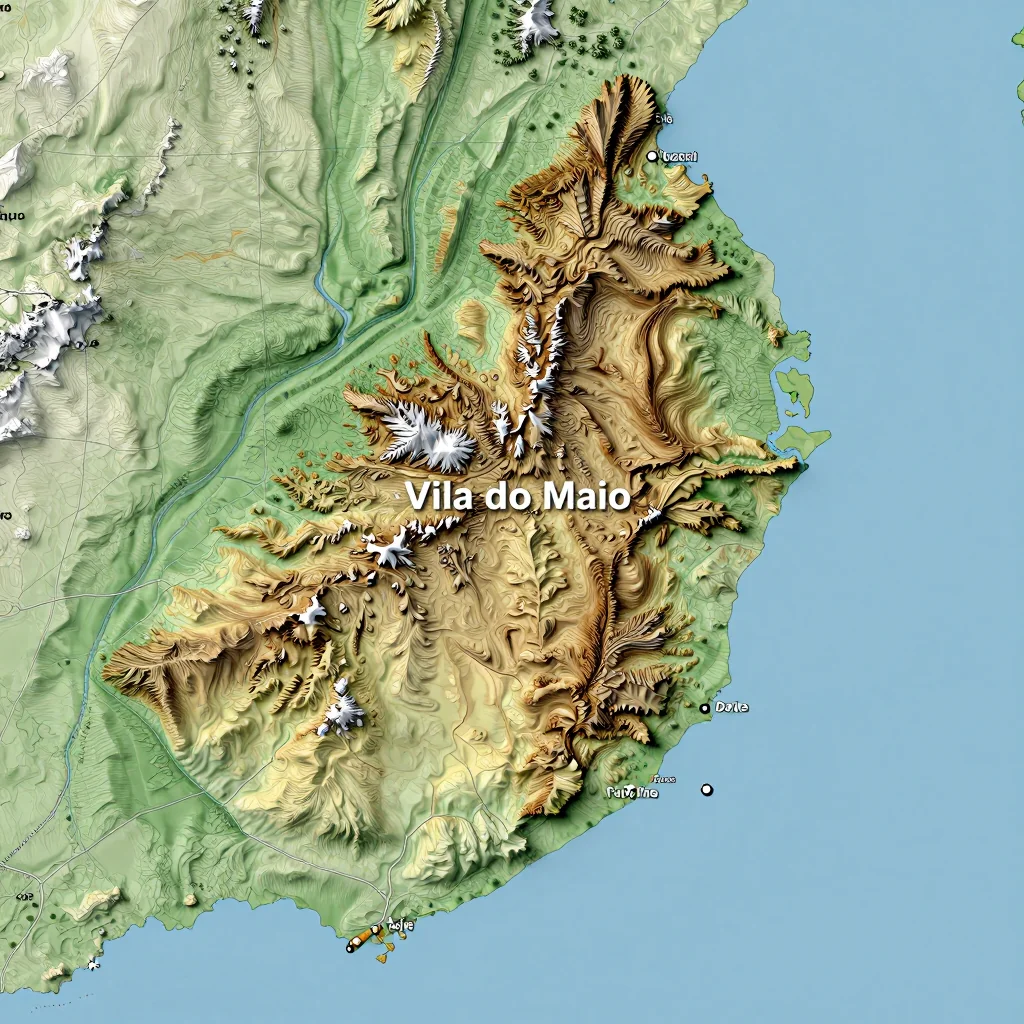 vila do maio cape verde city physical map