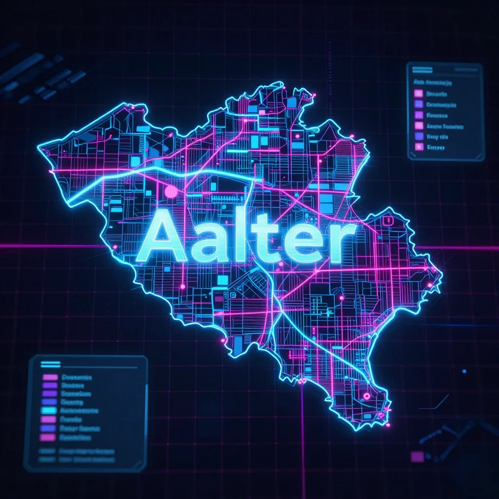 Aalter, Belgium Cyberpunk Map