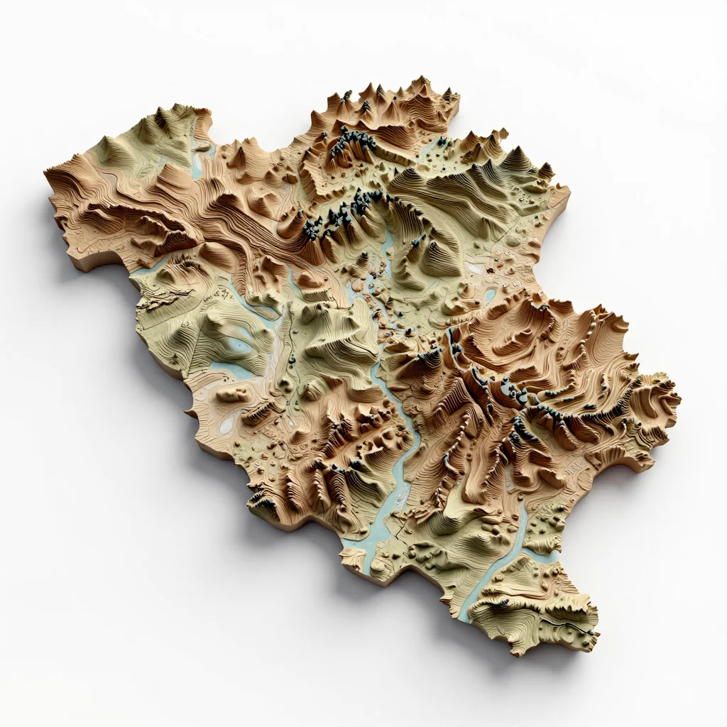 Aalter, Belgium 3D Topographic