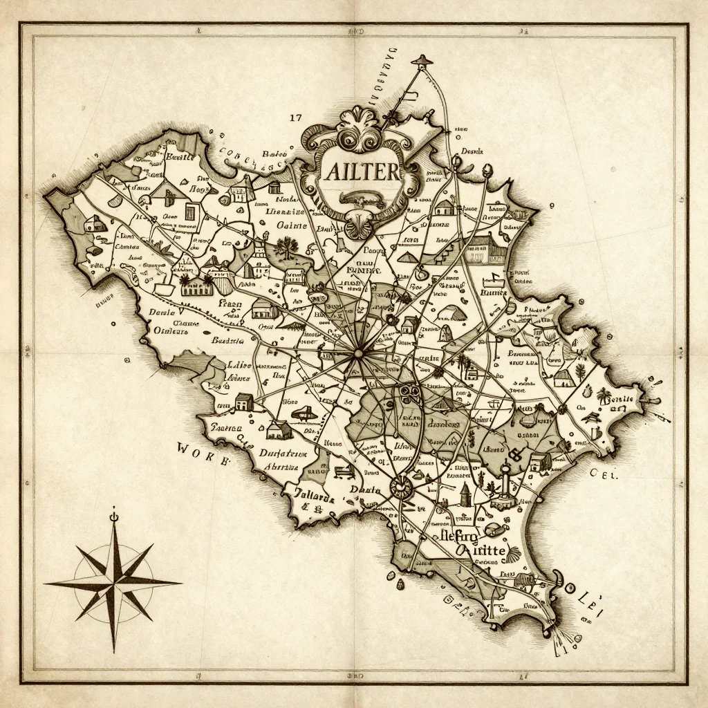 Aalter, Belgium Vintage Map