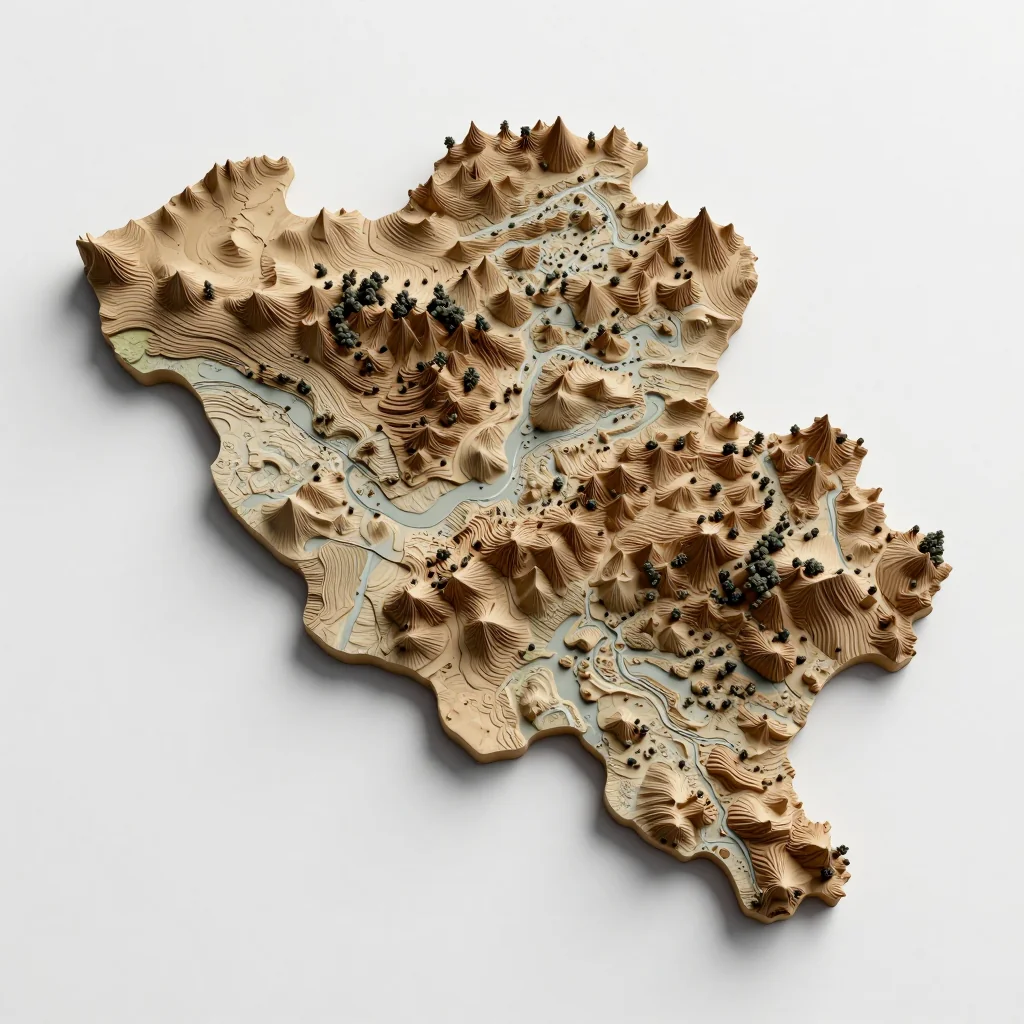 Aartselaar, Belgium 3D Topographic