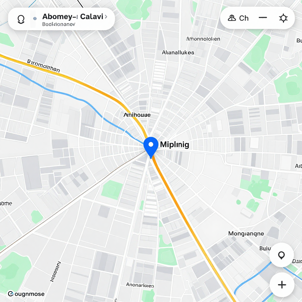 Detailed street map showing roads, highways, neighborhoods, and urban layout of Abomey-Calavi, Benin