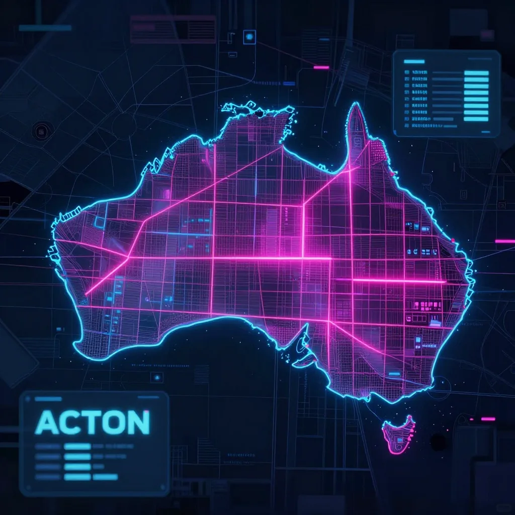 Acton, Australia Cyberpunk Map