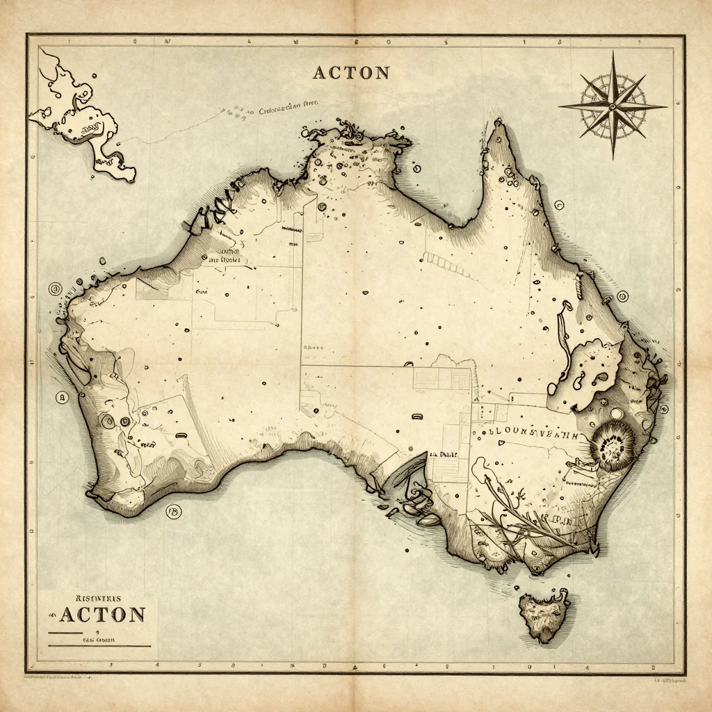 Acton, Australia Vintage Map
