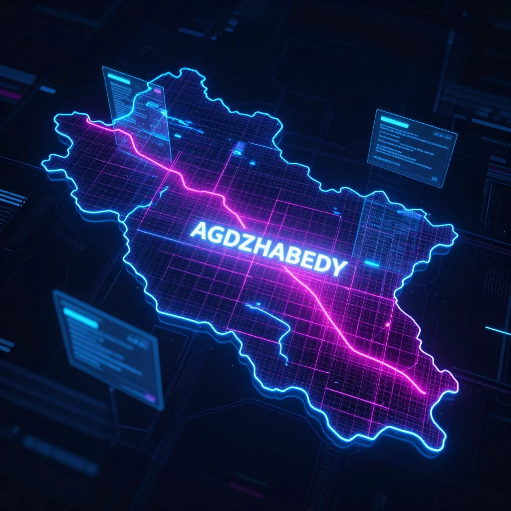 Agdzhabedy, Azerbaijan Cyberpunk Map