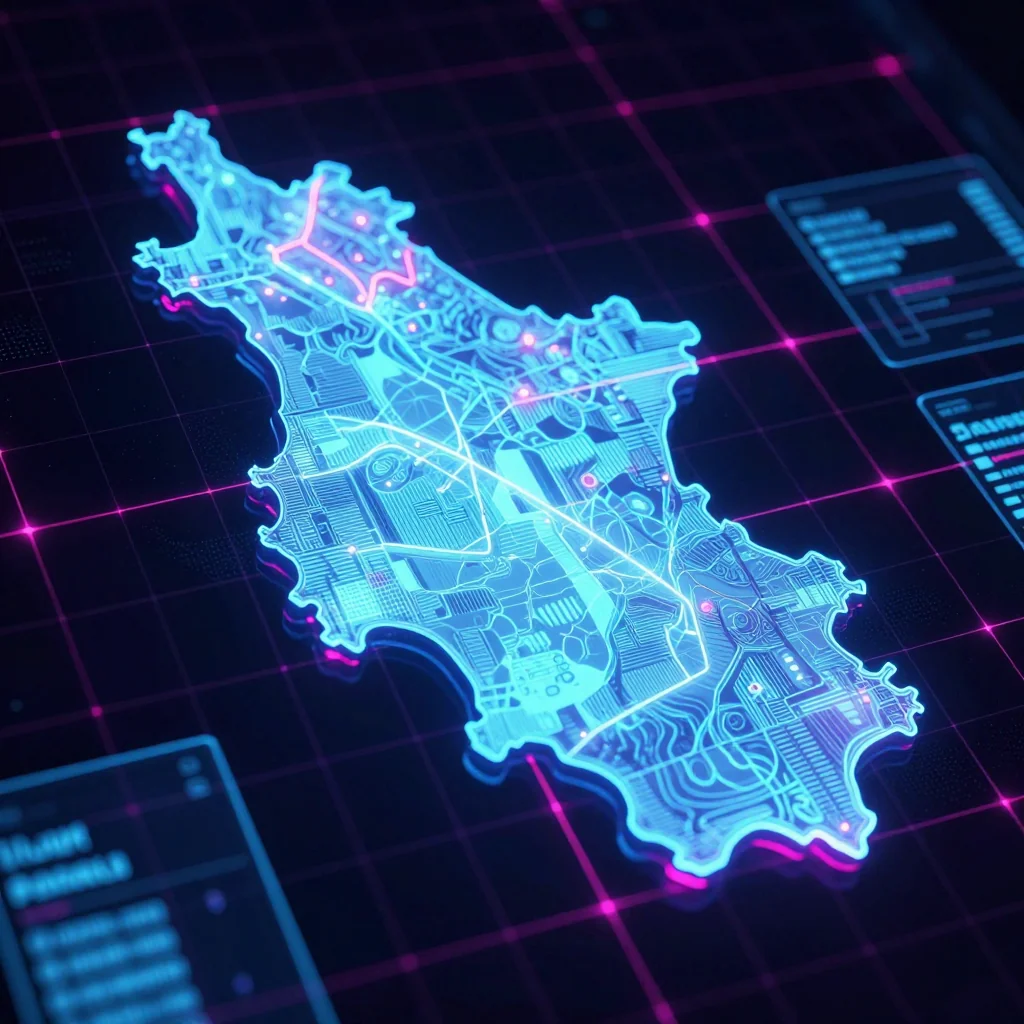 Albania - Cyberpunk Map Albania Cyberpunk Map