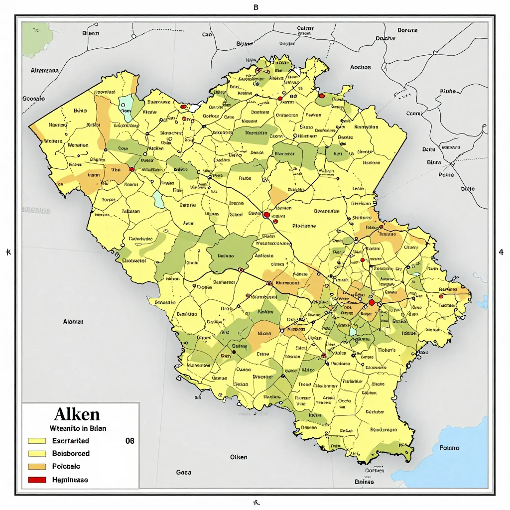 Alken, Belgium Political Map