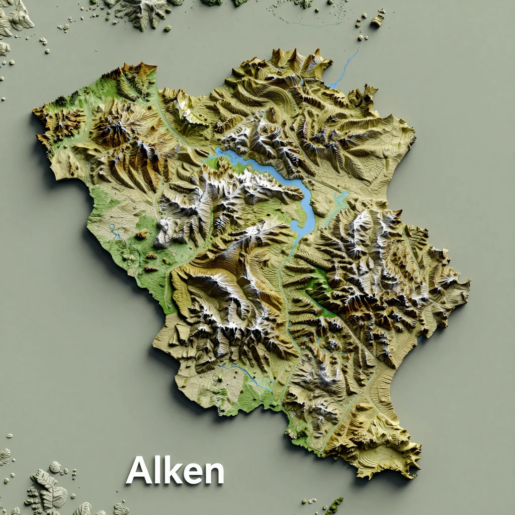 Alken, Belgium Topographic Map