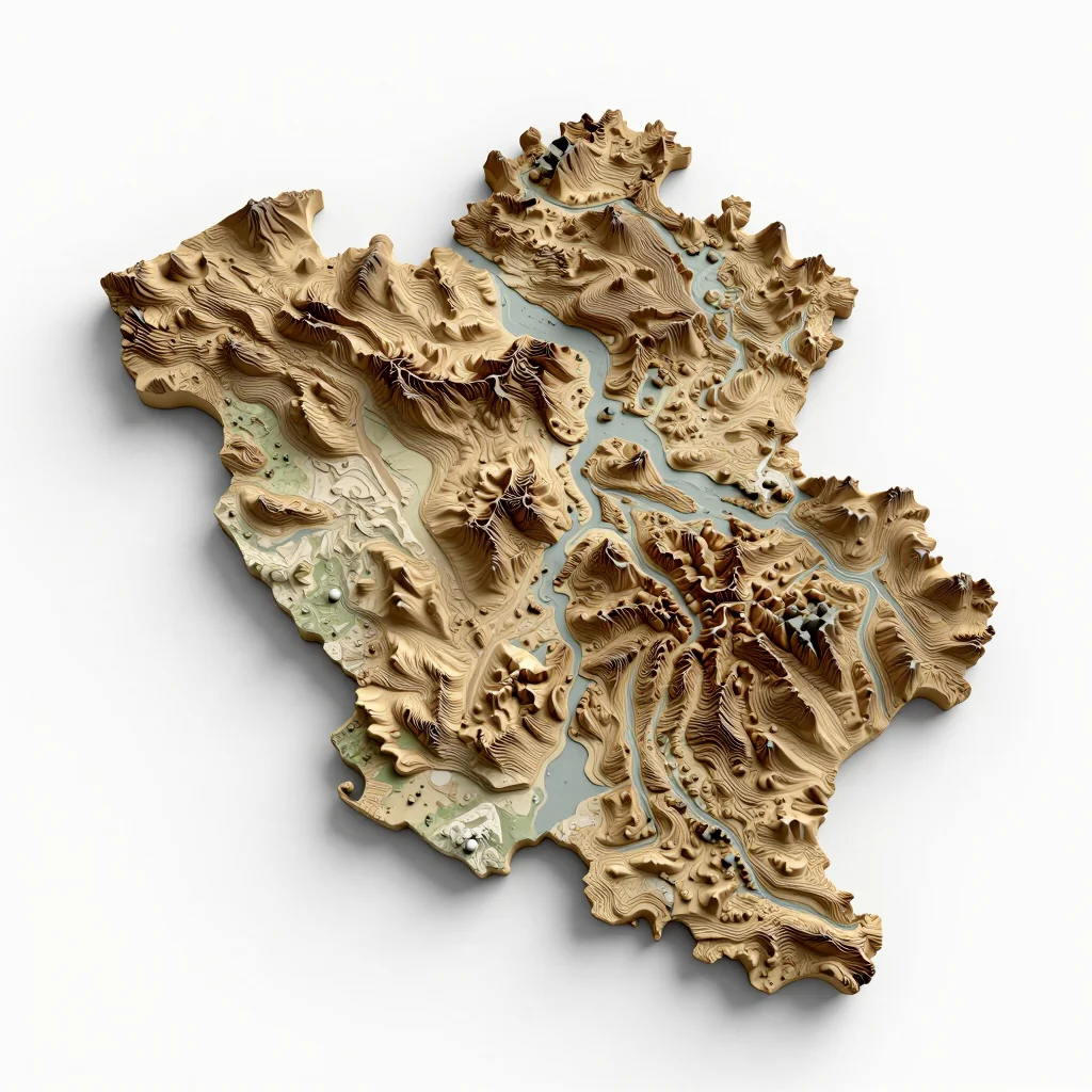 Alken, Belgium 3D Topographic