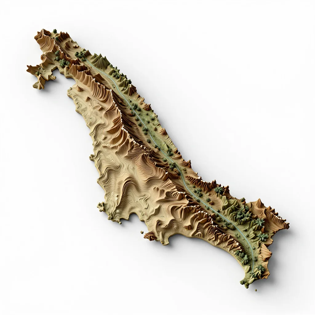 All Saints, Antigua and Barbuda 3D Topographic