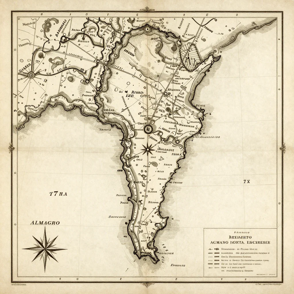 Almagro, Argentina Vintage Map