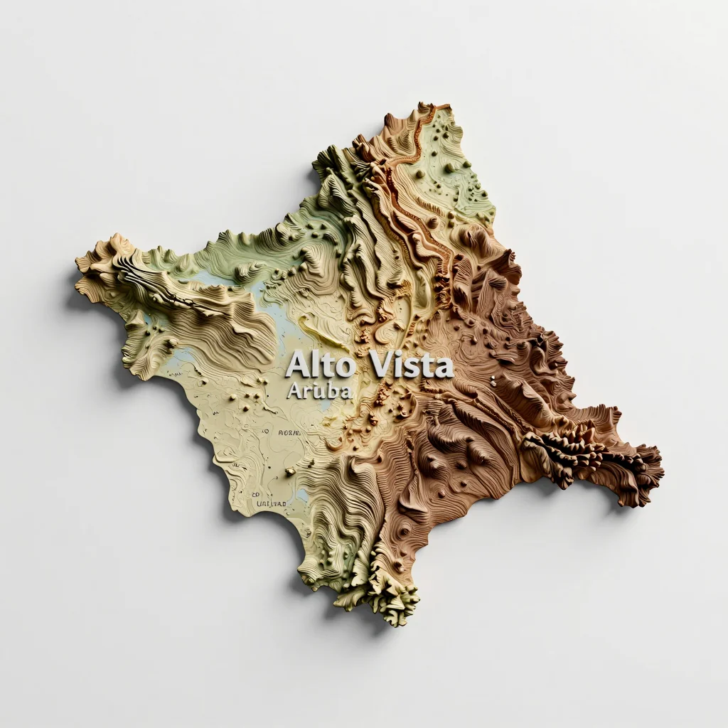 Alto Vista, Aruba 3D Topographic