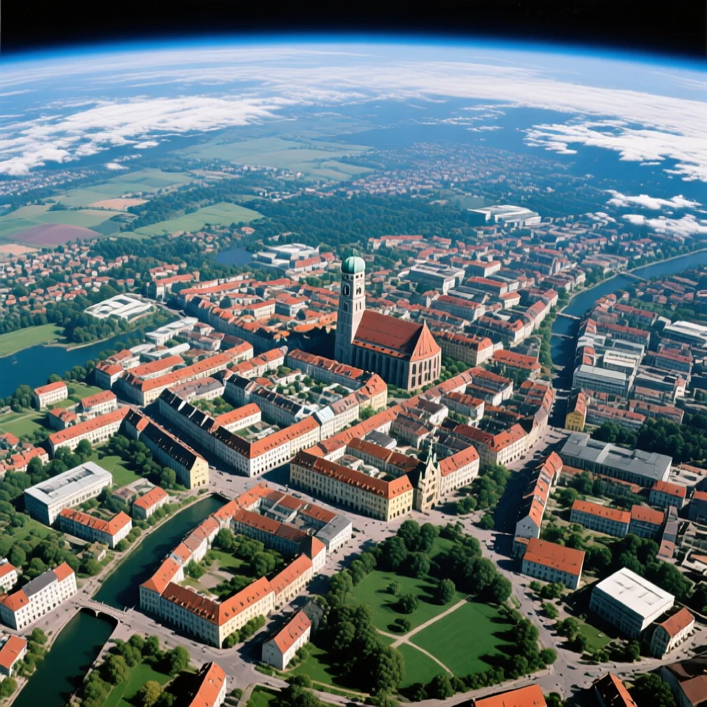 Altstadt Munich Satellite View - High Resolution Map from Space