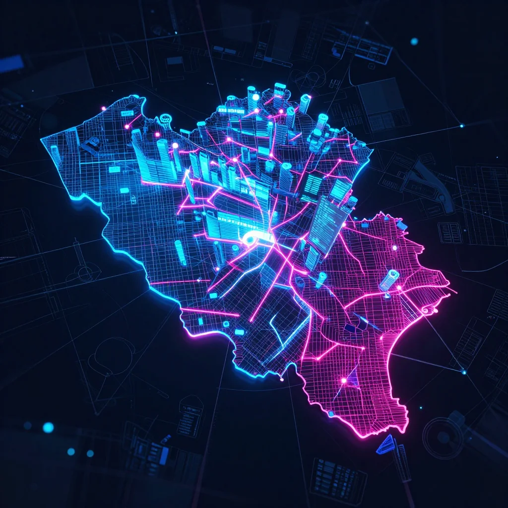 Alveringem, Belgium Cyberpunk Map