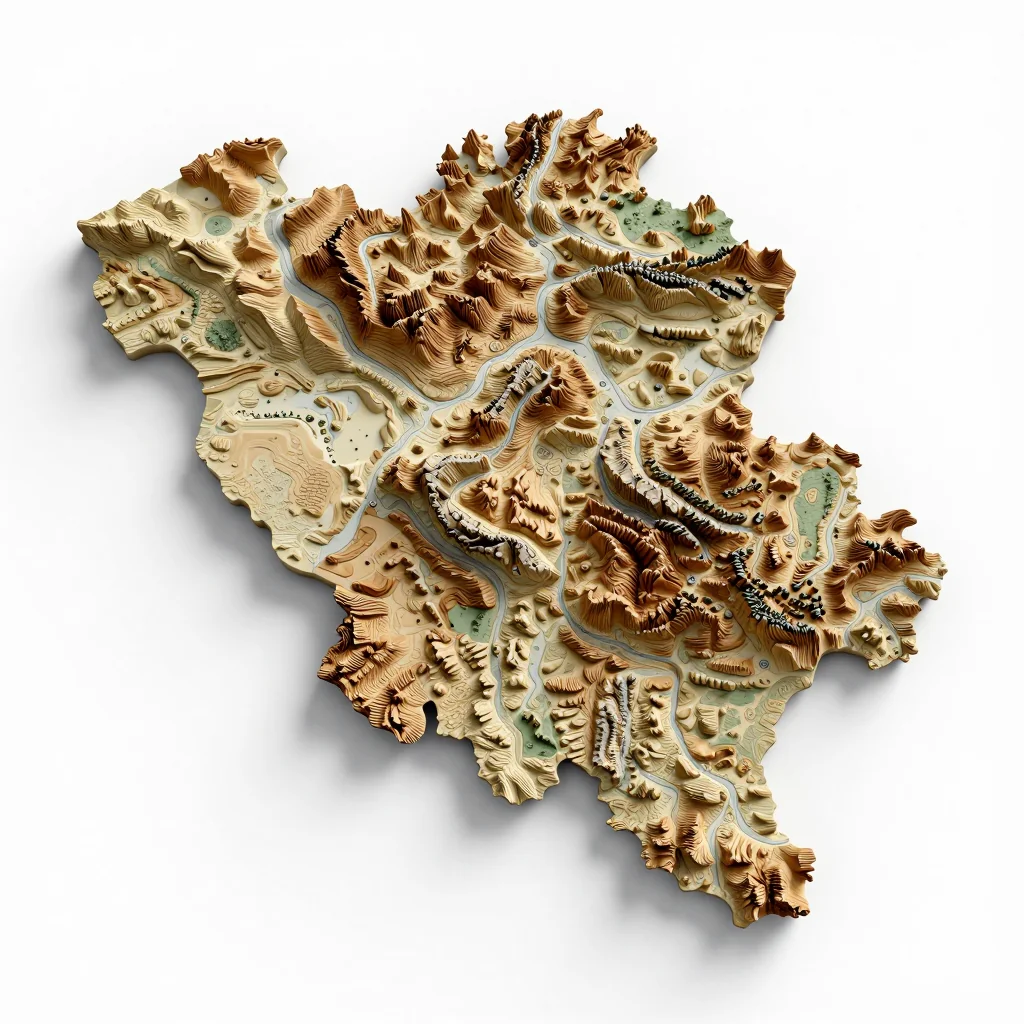 Alveringem, Belgium 3D Topographic