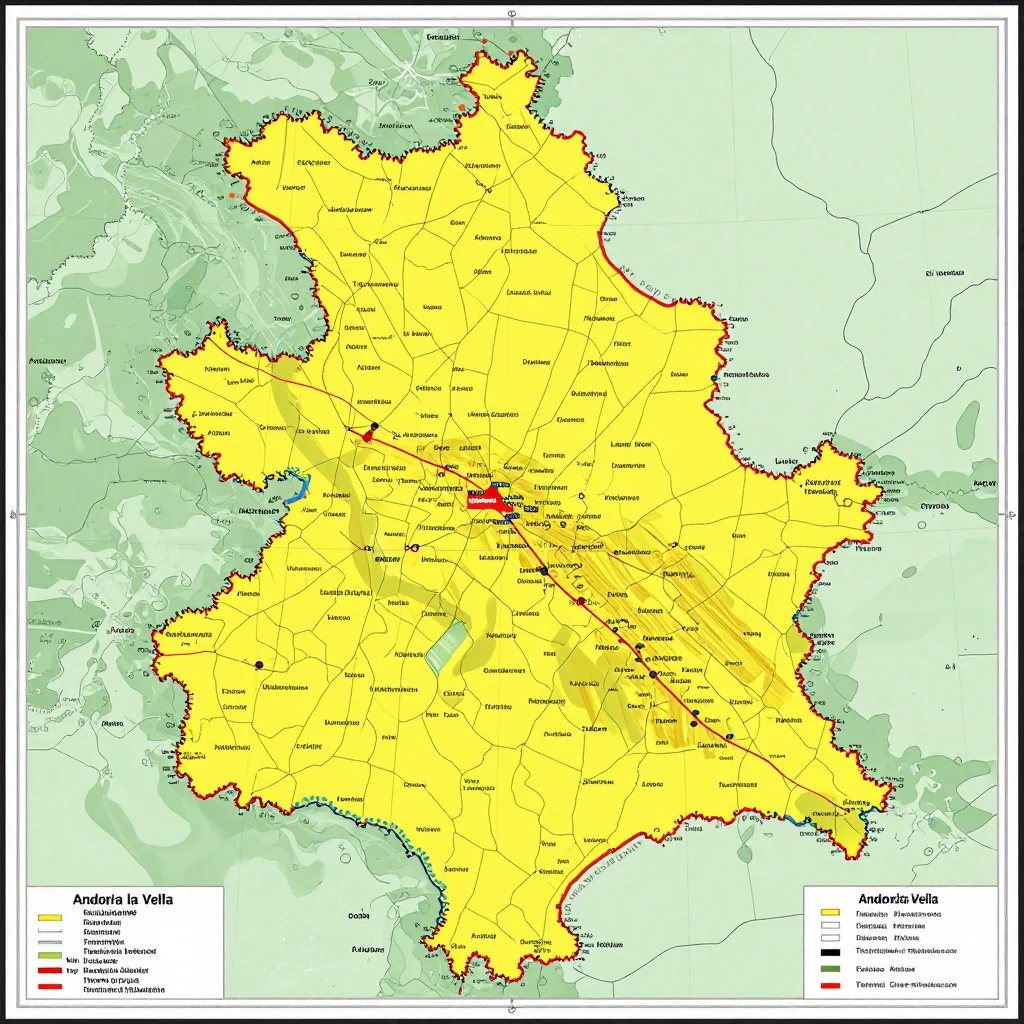 Andorra la Vella, Andorra Political Map