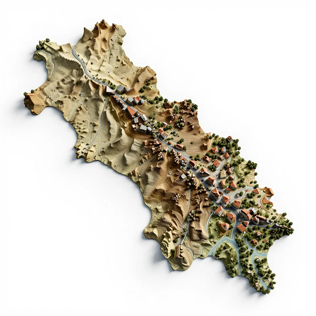 Andorra la Vella, Andorra 3D Topographic