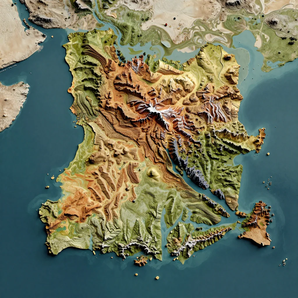 Angola Topographic Map