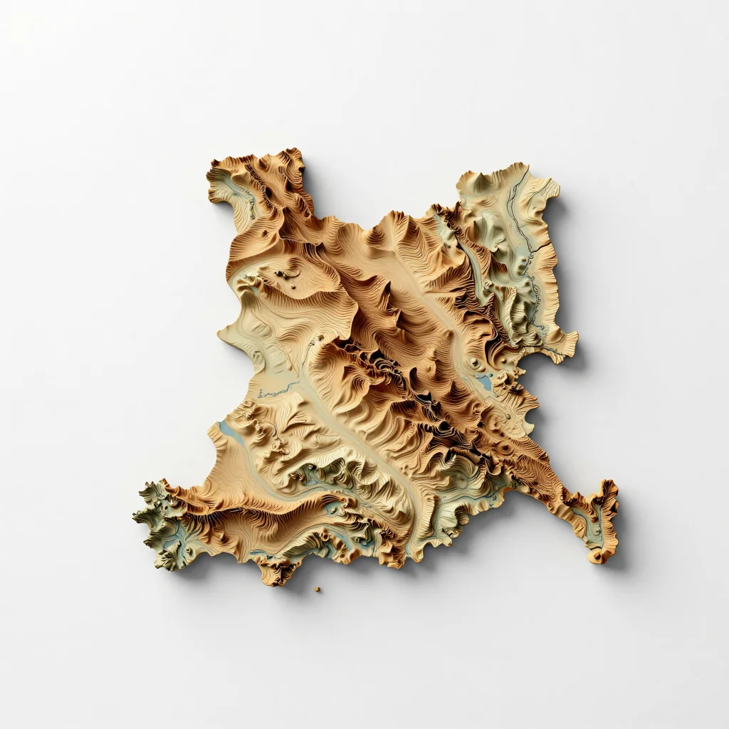 Angola 3D Topographic