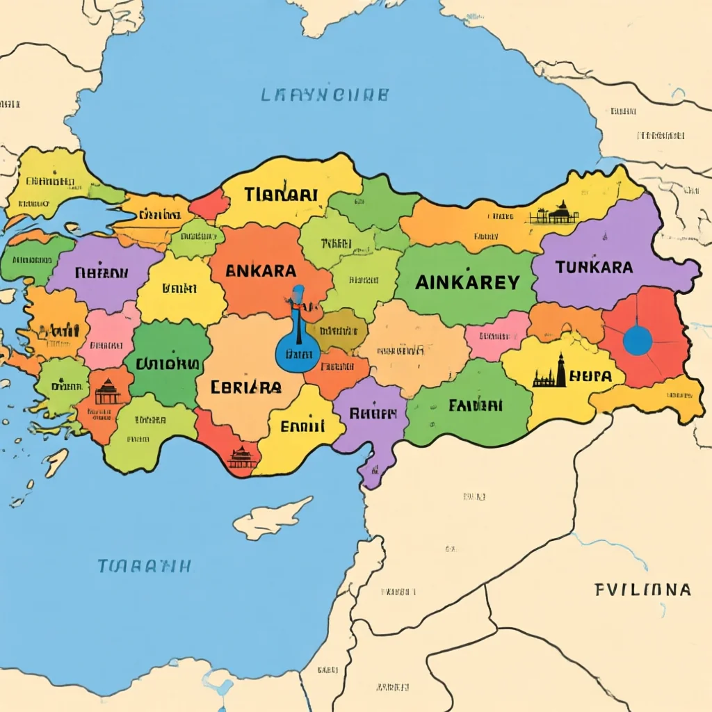 Ankara Turkey - Political Boundaries Map Ankara Turkey Political Map - Boundaries and Districts