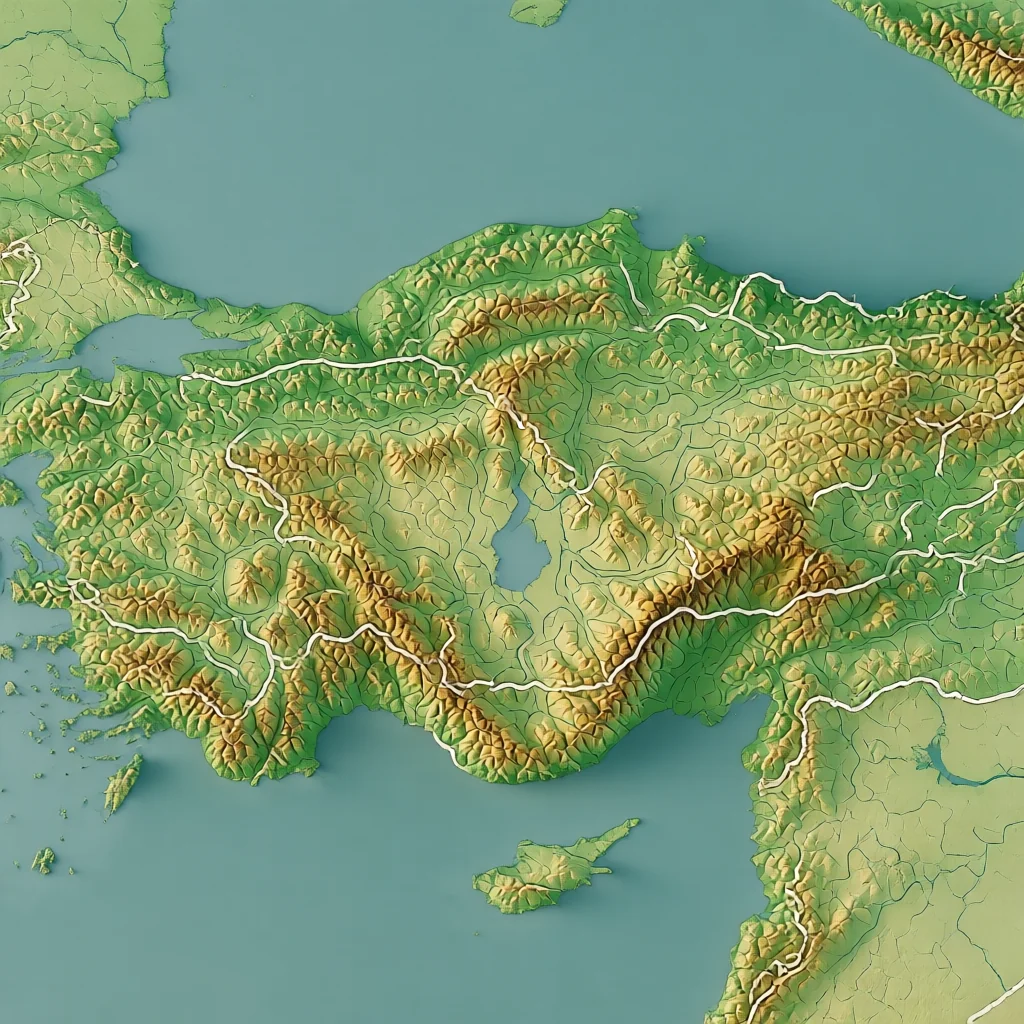 Ankara Turkey - 3D Topographic Terrain Map Ankara Turkey Topographic Map - Elevation Contours and Terrain Features