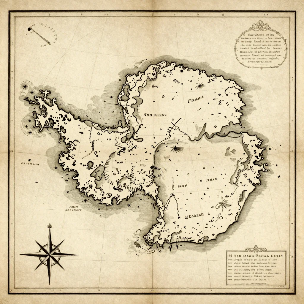 Antarctica Vintage Map