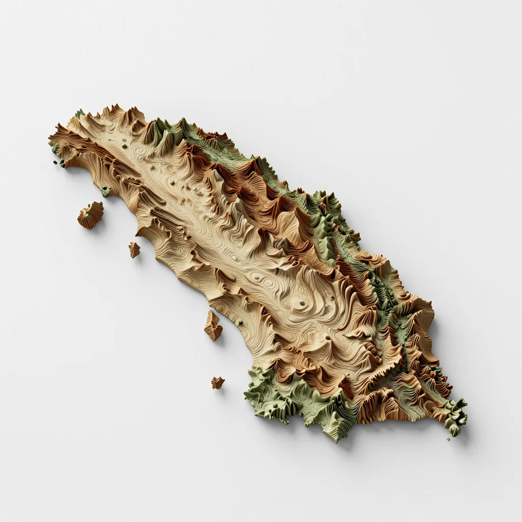 Antigua and Barbuda 3D Topographic