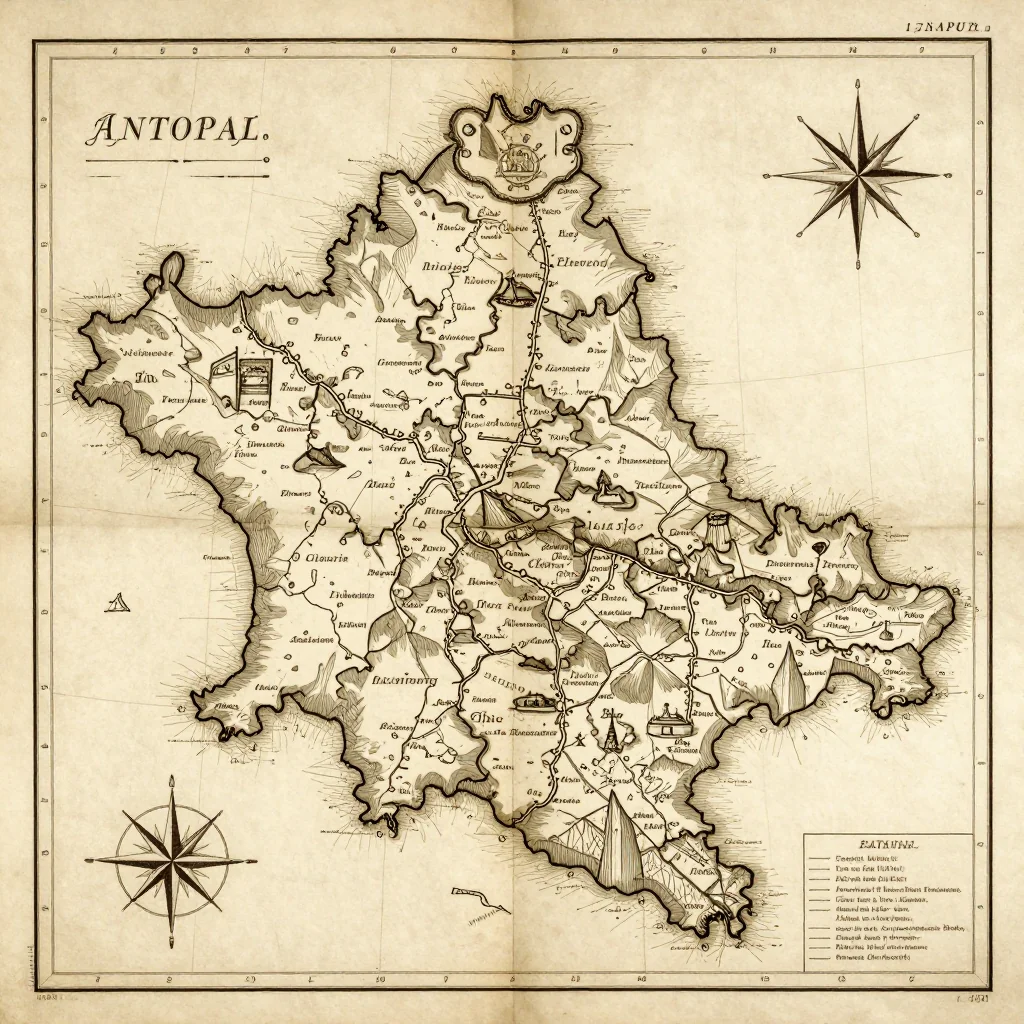 Antopal’, Belarus Vintage Map