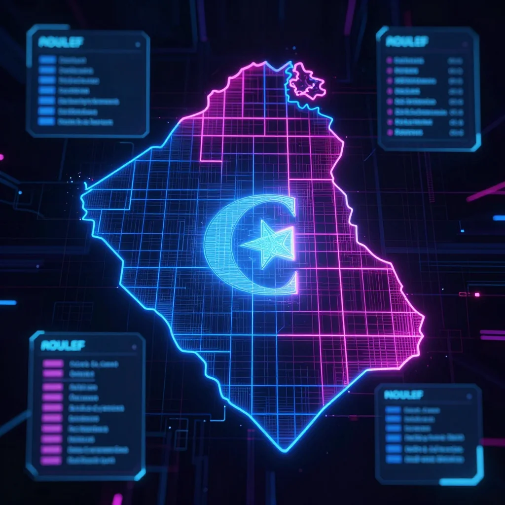 Aoulef, Algeria Cyberpunk Map