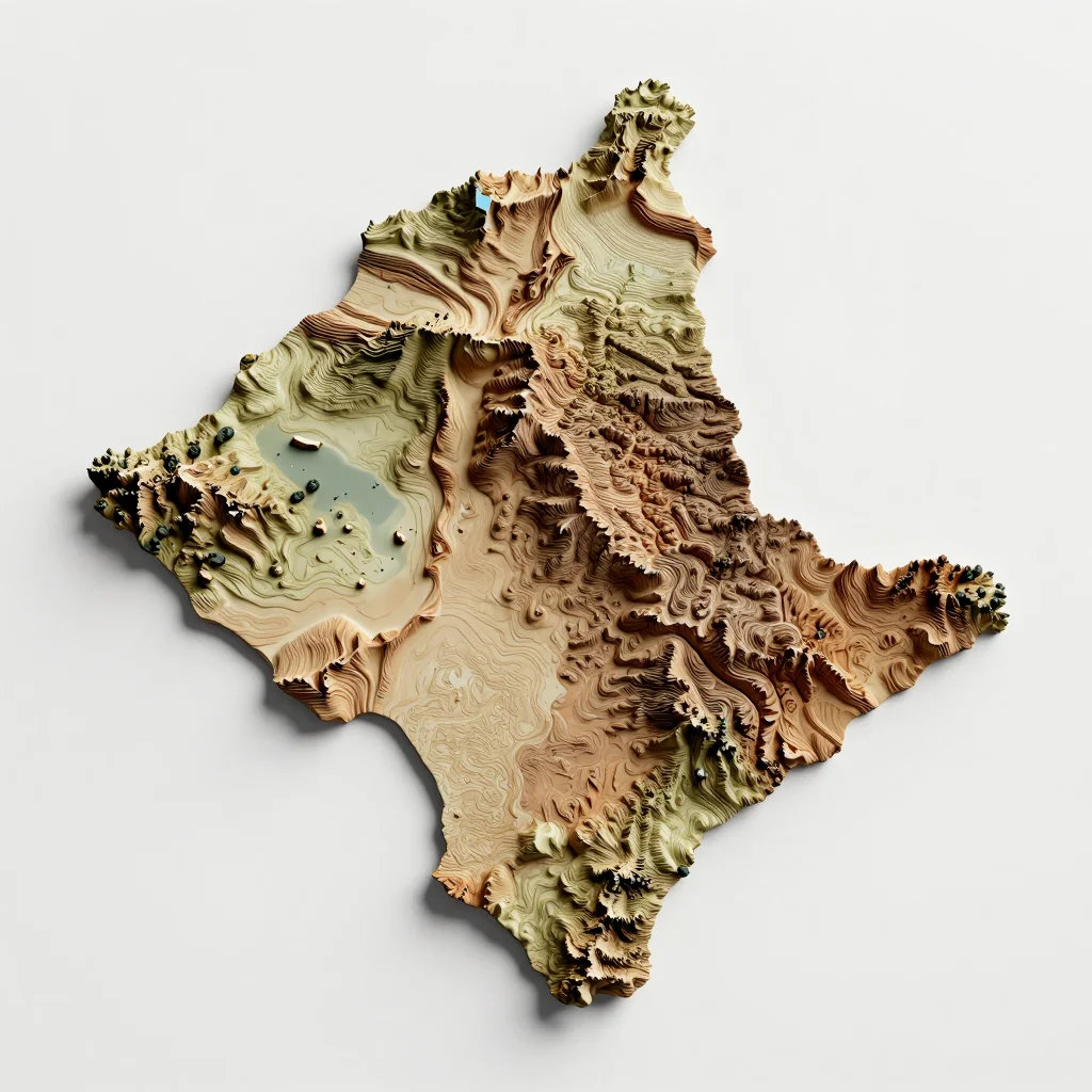 Aoulef, Algeria 3D Topographic