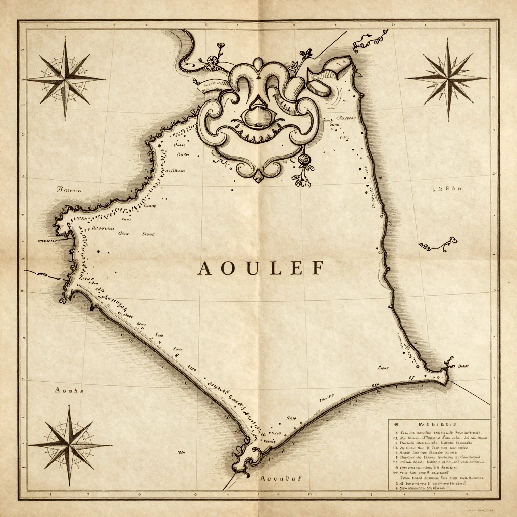 Aoulef, Algeria Vintage Map
